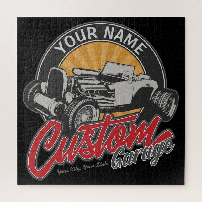Quebra-cabeça Roadster Personalizado de Retrô Personalizado de G (Vertical)