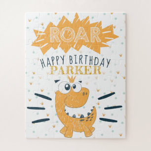 Quebra-cabeça ROAR Dinossauro Feliz Aniversário personalizado