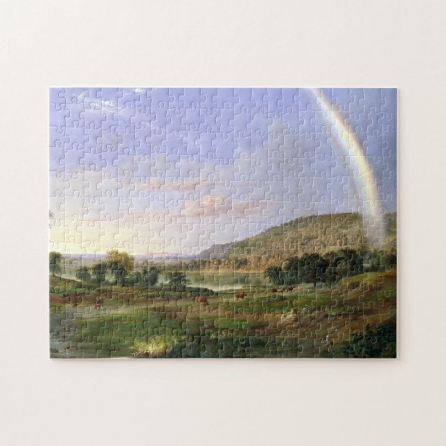 Quebra-cabeça Robert S. Duncanson Paisagem com Arco-Íris (Horizontal)