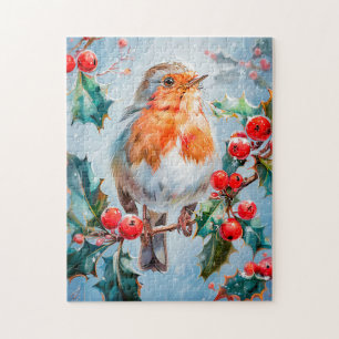 Quebra-cabeça Robin na Natureza em Estilo Impressionista Arte