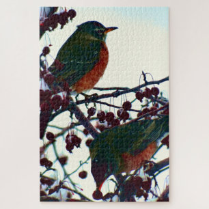 Quebra-cabeça Robins no inverno