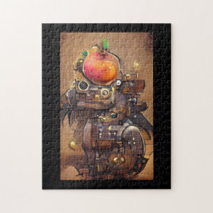 Quebra-cabeça Robô cabeça de manga steampunk arte digital