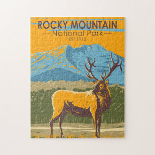 Quebra-cabeça Rocky Mountain National Park Colorado Elk Vintage
