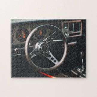 Quebra-cabeça Roda Direção de Carro Clássico Vintage Interior