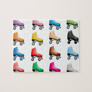 Quebra-cabeça Rollerskates Retro de Padrões Coloridos de Skates