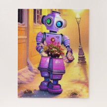 Rolo Adorável de Robô Roxo