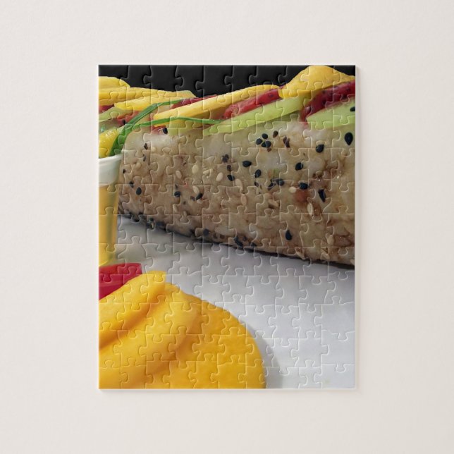 Quebra-cabeça Rolo de Sushi Arroz Manga Comida Japonesa Asiática (Vertical)