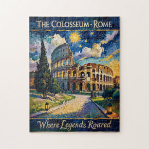 Quebra-cabeça Roma Retro Itália Colosseum Viagem Van Gogh Vibran