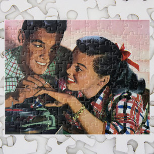 Quebra-cabeça Romance Antigo, Namorados do Ensino Médio Apaixona