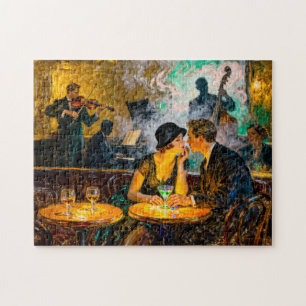 Quebra-cabeça Romance de Impressionista em Bar de Dança Vintage 
