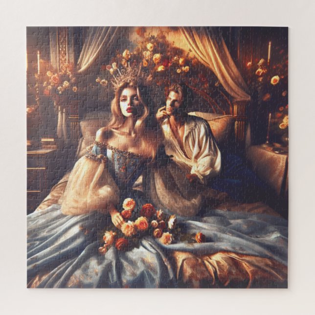 Quebra-cabeça Romance Real Príncipe e Princesa Encantados (Vertical)