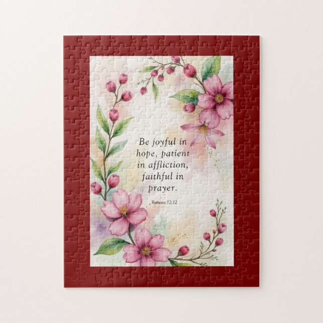 Quebra-cabeça Romans 12:12 Custom Bible Verse (Vertical)