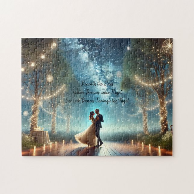 Quebra-cabeça Romantic Couple Dancing Under Stars Wedding Gift (Horizontal)