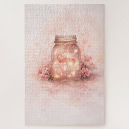 Quebra-cabeça Romantic Mason Jar Hearts Jigsaw Puzzle