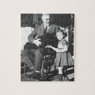 Quebra-cabeça Roosevelt em uma cadeira de rodas
