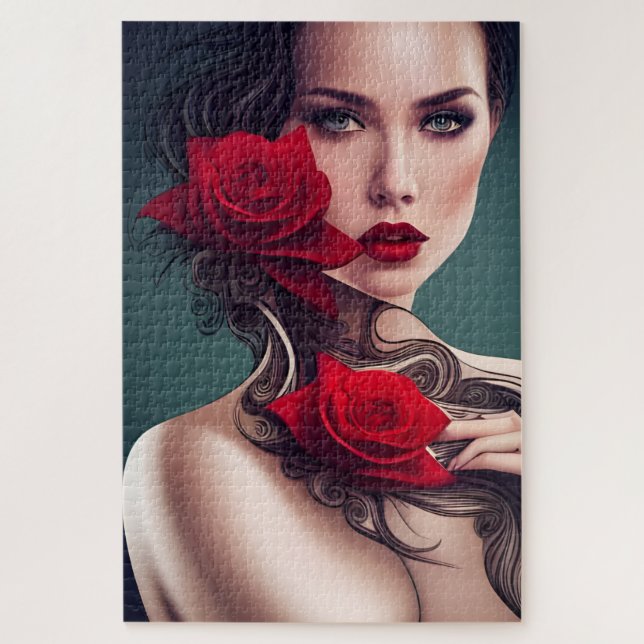 Quebra-cabeça Rosa (Vertical)