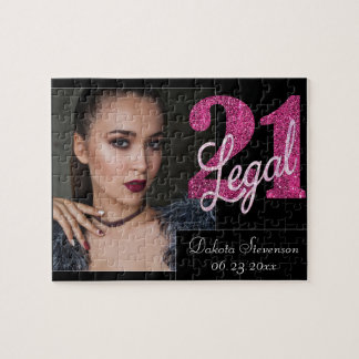 Quebra-cabeça Rosa 21 e Legal | Foto de aniversário de 21 anos m