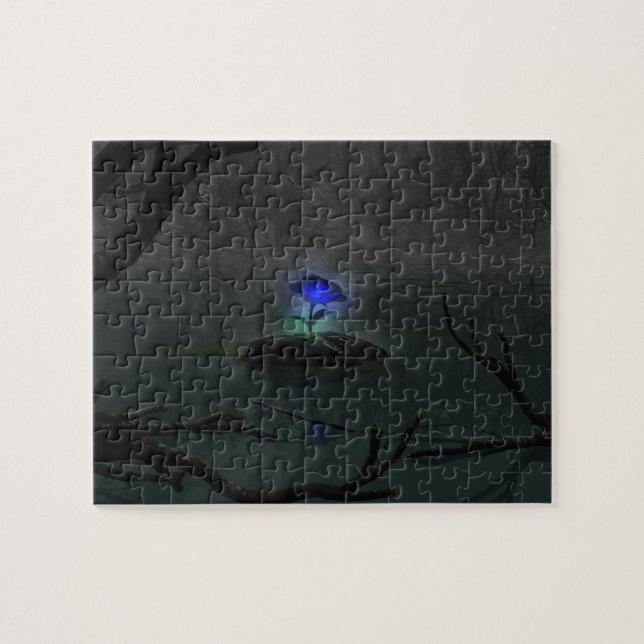 Quebra-cabeça Rosa azul (Horizontal)