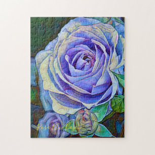 Quebra-cabeça Rosa Blue Bajou [quebra-cabeça de serra-de-vidro (