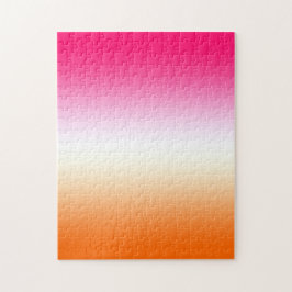 Quebra-cabeça Rosa Branco e Laranja Ombre Moderno e Brilhante