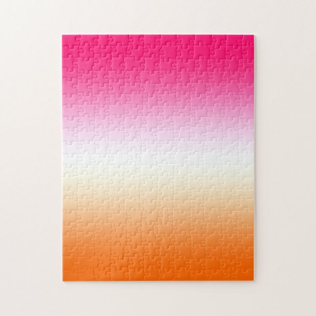 Quebra-cabeça Rosa Branco e Laranja Ombre Moderno e Brilhante (Vertical)