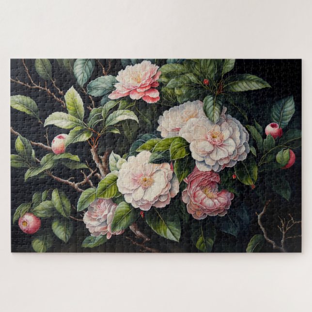 Quebra-cabeça Rosa Camellias (Horizontal)