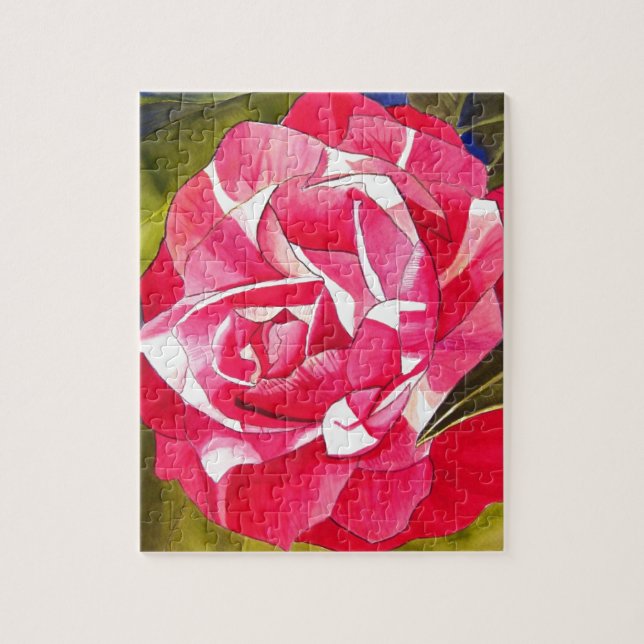 Quebra-cabeça Rosa-claro Camellia - flor de aquarela (Vertical)