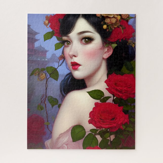 Quebra-cabeça Rosa da China (Vertical)