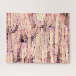 Quebra-cabeça Rosa de Blush Quartz Cor-de-Rosa Cactus Jigsera Qu