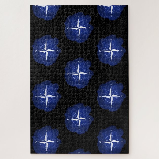 Quebra-cabeça rosa de compasso (Vertical)