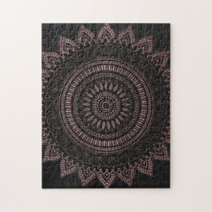 Quebra-cabeça Rosa de ouro tribal moderno, design de mandala