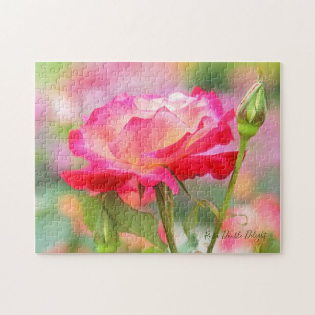 Quebra-cabeça Rosa Double Delight (Horizontal)