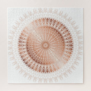 Quebra-cabeça Rosa Dourado Mandala Moderna Geométrico