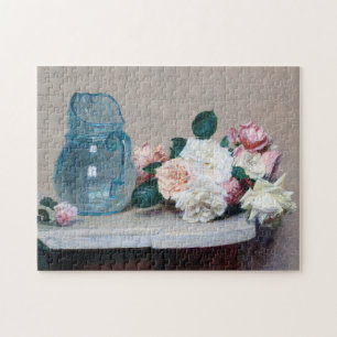 Quebra-cabeça Rosa e Glass Jug, Henri Fantin-Latour