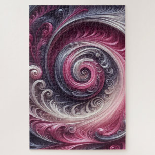 Quebra-cabeça Rosa e Roxo Simples Abstrato moderno