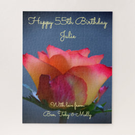 Quebra-cabeça Rosa Happy Birthday Personalizável Jigsera Quebra-