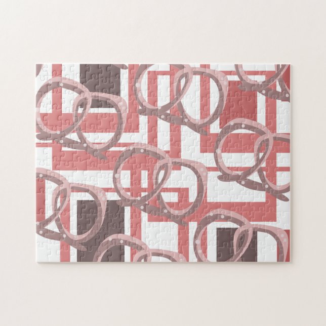 Quebra-cabeça Rosa Pretzel Moderno (Horizontal)