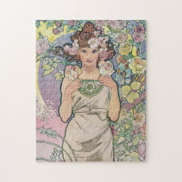 Quebra-cabeça Rosa (Quatro Flores), Alphonse Mucha