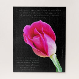 Quebra-cabeça Rosa rosa-solteiro floresce a preto, Corinthians V