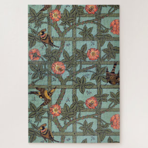 Quebra-cabeça Rosa Trepadeira & Pequeno Pássaro, William Morris