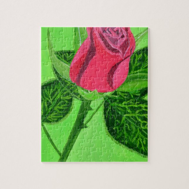 Quebra-cabeça Rosa vermelha (Vertical)