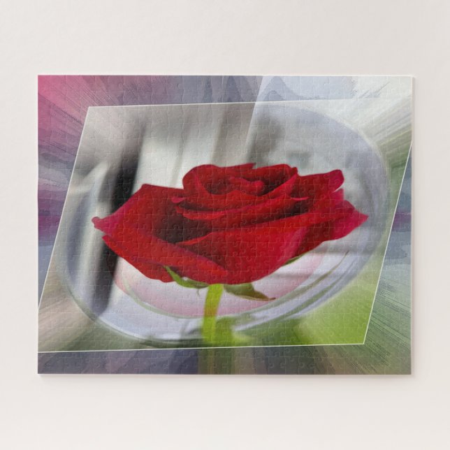 Quebra-cabeça Rosa vermelha 2 (Horizontal)