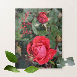 Quebra-cabeça Rosa vermelha e Rosa Buds Floral Fotográfica