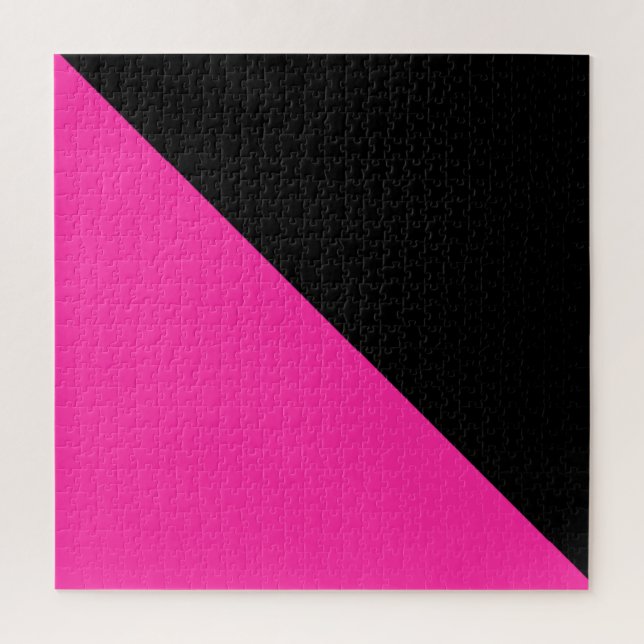 Quebra-cabeça Rosa Vibrante e Preto (Vertical)