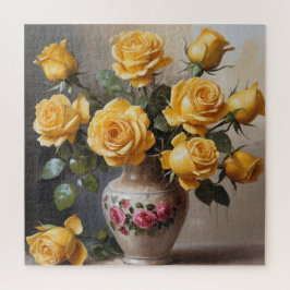Quebra-cabeça Rosas amarelas no vaso