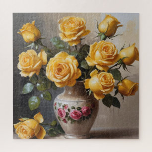 Quebra-cabeça Rosas amarelas no vaso