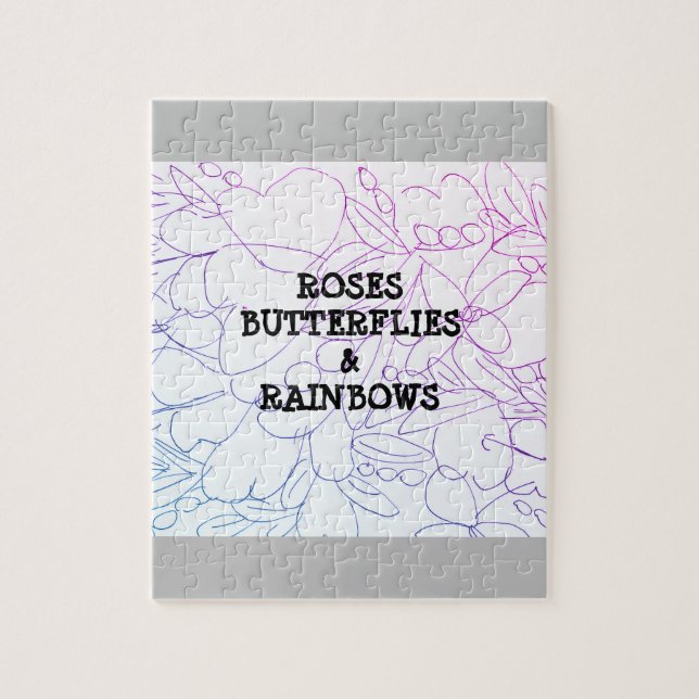 Quebra-cabeça Rosas Borboletas e Rainbows Vivid (Vertical)