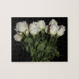 Quebra-cabeça Rosas brancas de longo alcance em Vase Jigsee Queb