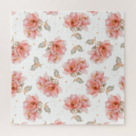Quebra-cabeça Rosas Cor-de-Rosa e Folhas