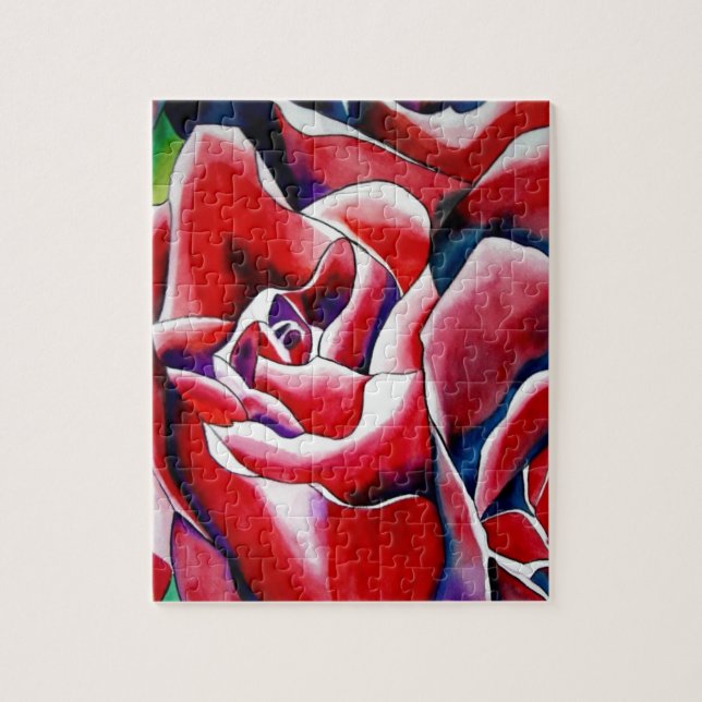 Quebra-cabeça Rosas de arte originais cor-de-água rosa (Vertical)